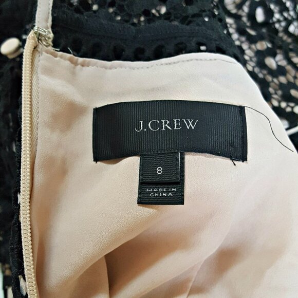 J. CREW BELL Sleeve DAISY Lace SHEATH Dress BLACK/NUDE - Picture 6 of 10
